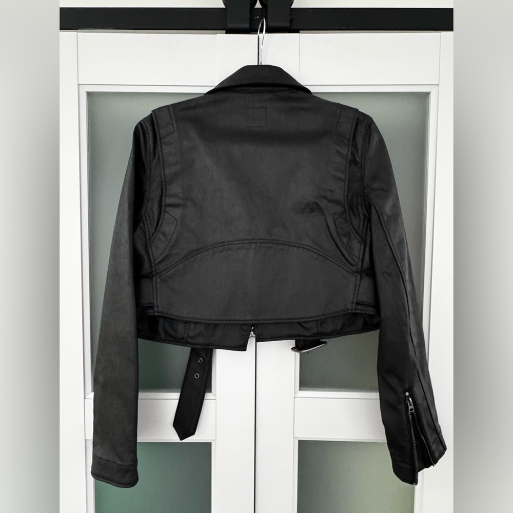 GAP Zac Posen Black Leather Jacket Classic Moto NWT. SIZE MEDIUM. ๐ค - Picture 6 of 9